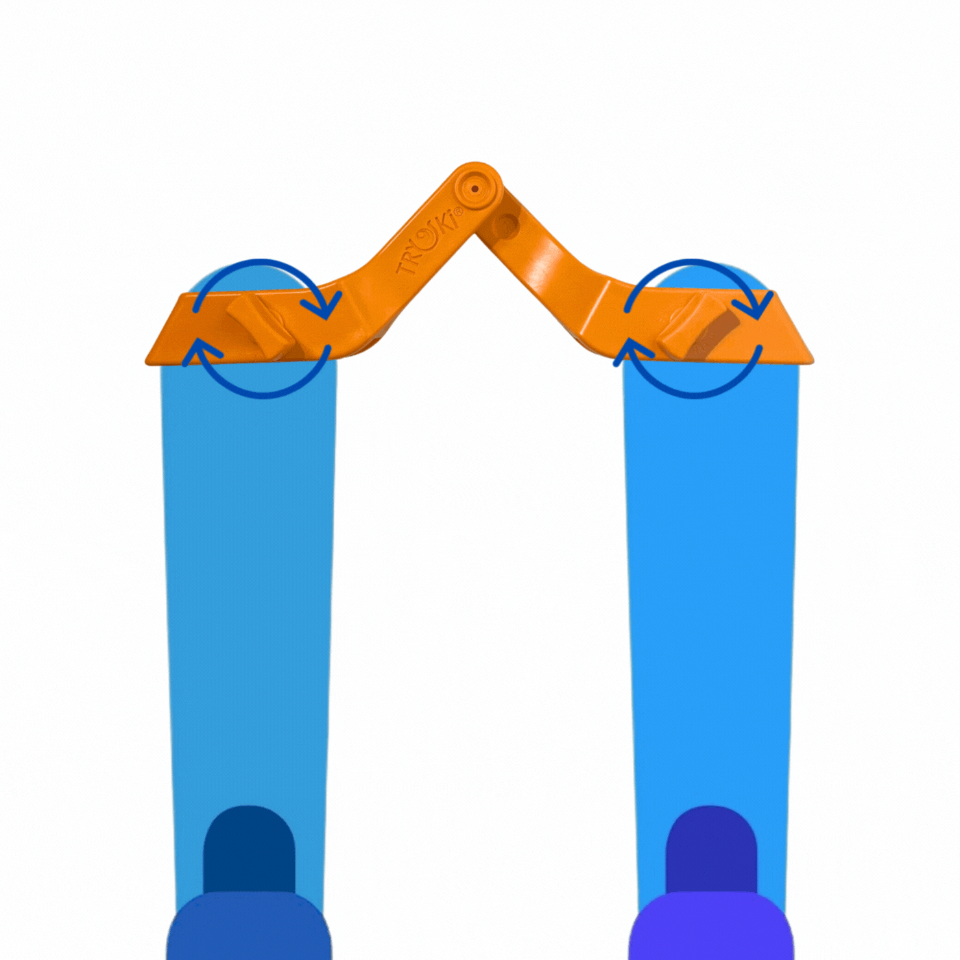 Fixer : Engager les spatules des skis, puis serrer les vis.